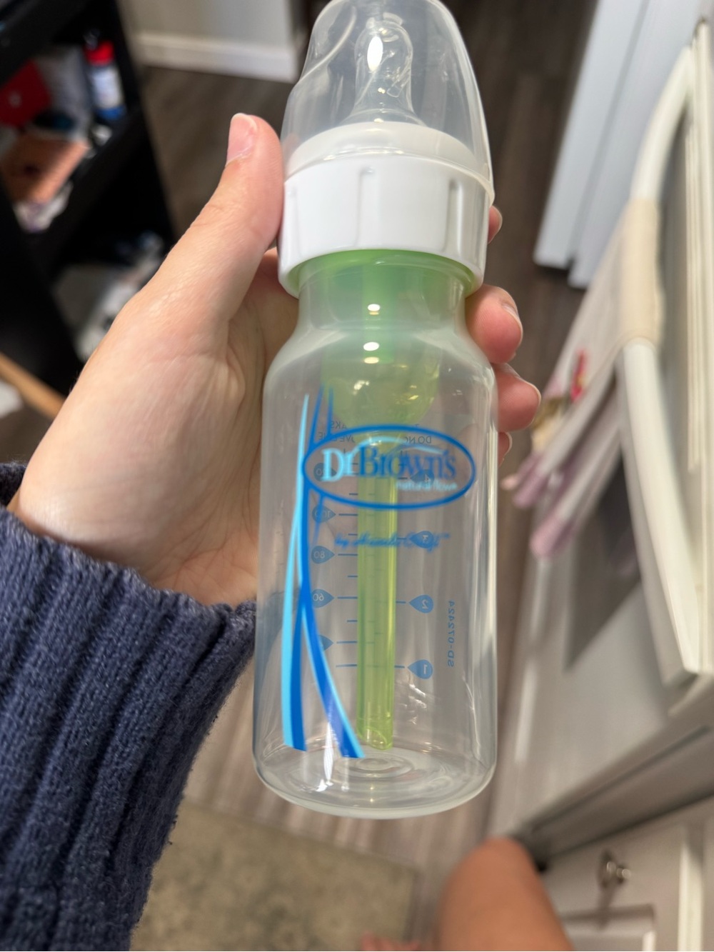 Dr. Brown's Clear Baby Bottle with Green Vent Straw